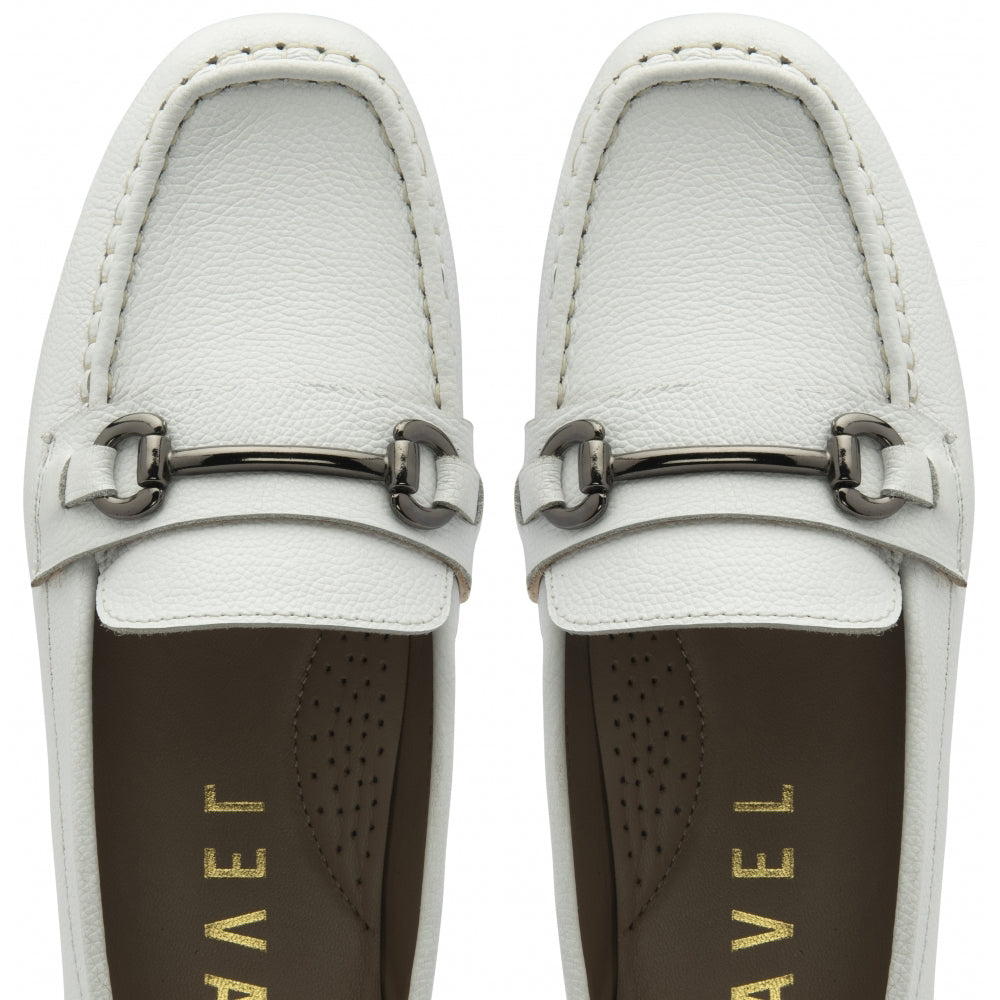 Ravel Womens Dutton Leather Classic Loafers (Size 5) - White V32583081 3
