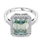 D'Joy - Paraiba Moissanite Halo Ring in Rhodium Overlay Sterling Silver 6.65 Ct._8561093