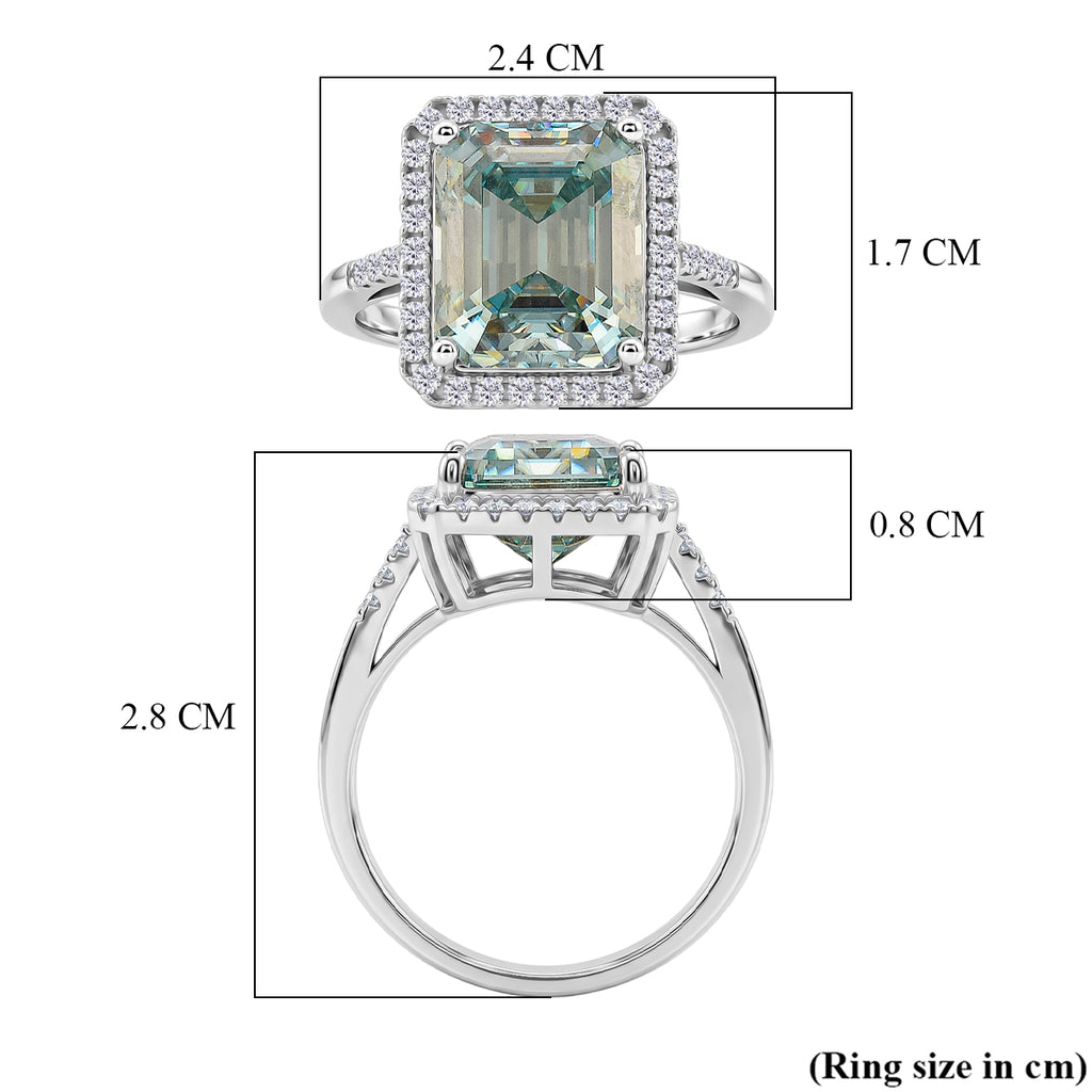D'Joy - Paraiba Moissanite Halo Ring in Rhodium Overlay Sterling Silver 6.65 Ct._8561093_5