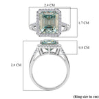 D'Joy - Paraiba Moissanite Halo Ring in Rhodium Overlay Sterling Silver 6.65 Ct._8561093_5
