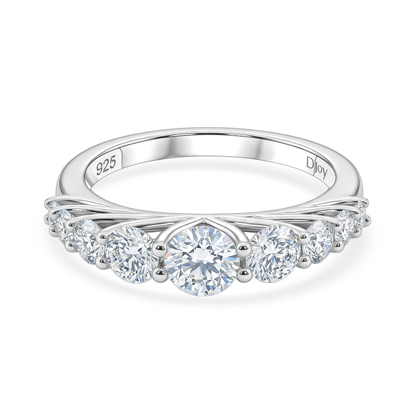 D'Joy - Moissanite Ring in Rhodium Overlay Sterling Silver 1.34 Ct._8561245