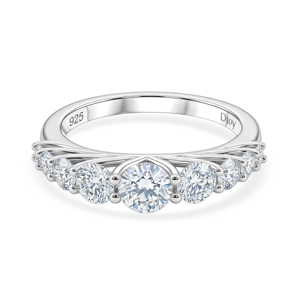 D'Joy - Moissanite Ring in Rhodium Overlay Sterling Silver 1.34 Ct._8561247