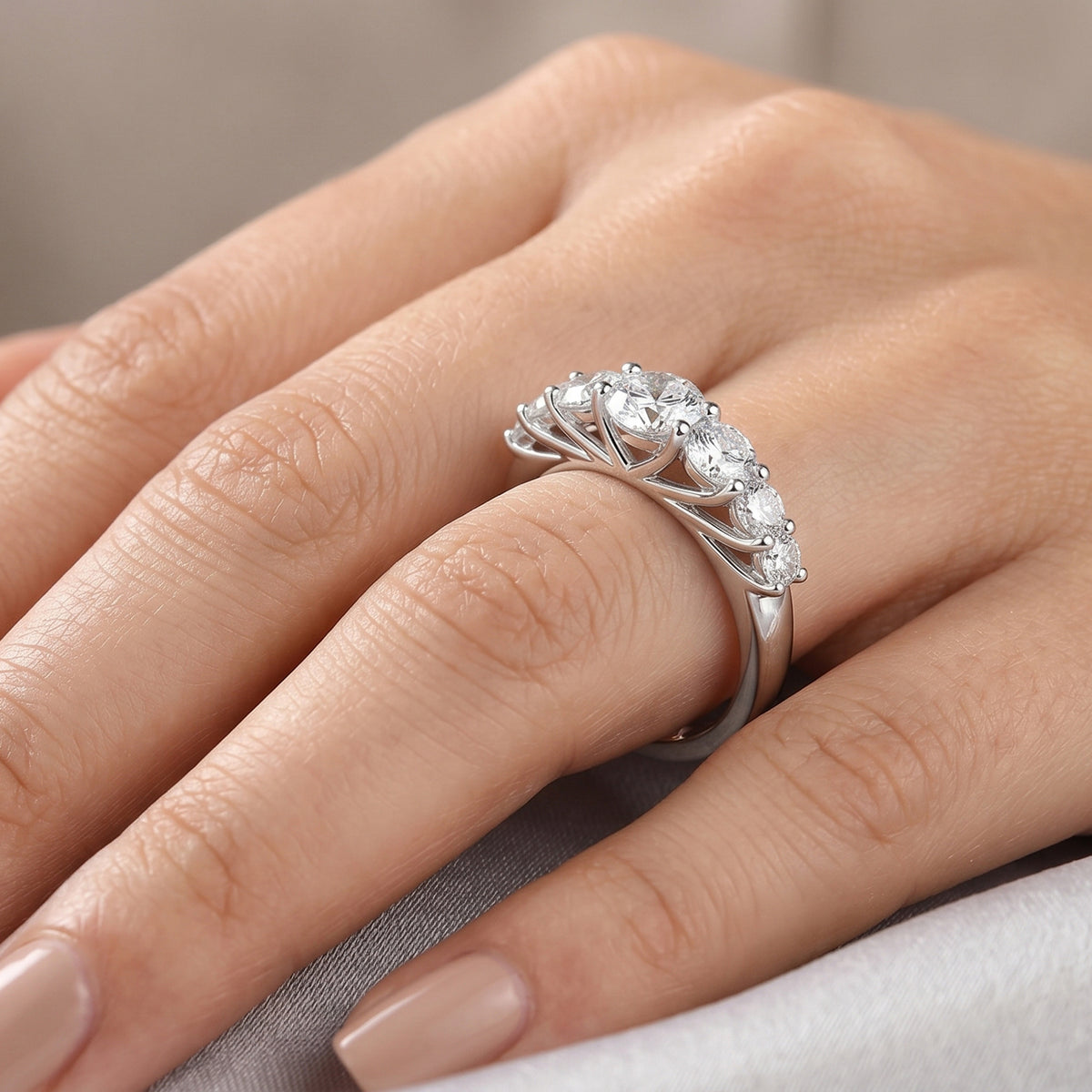 D'Joy - Moissanite Ring in Rhodium Overlay Sterling Silver 1.34 Ct. V32514517 3