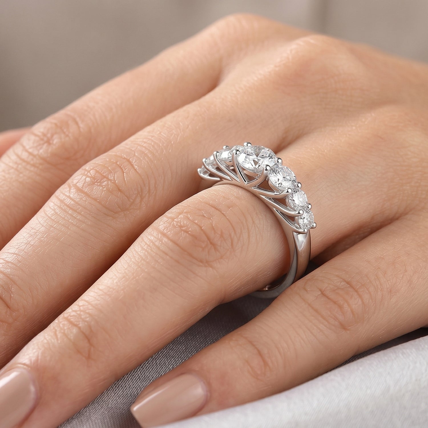 D'Joy - Moissanite Ring in Rhodium Overlay Sterling Silver 1.34 Ct. V32514517 3