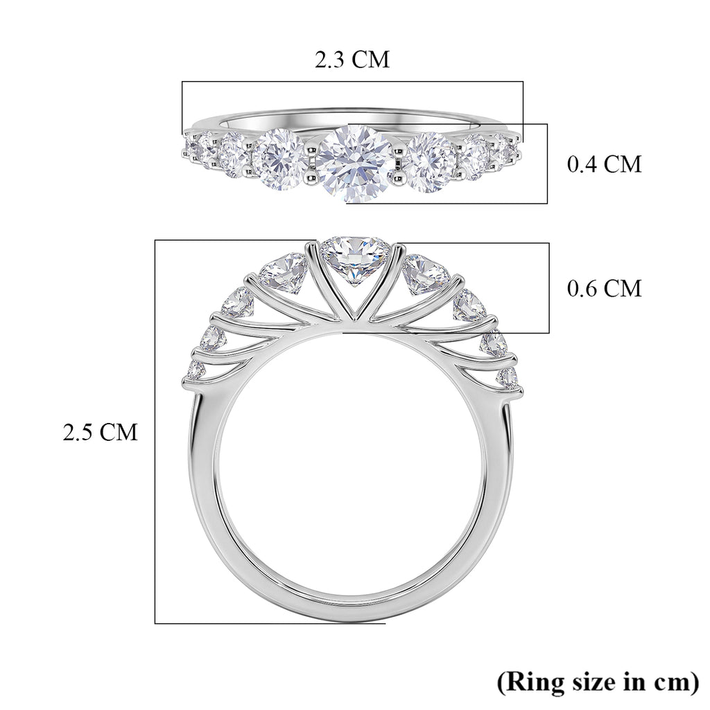 D'Joy - Moissanite Ring in Rhodium Overlay Sterling Silver 1.34 Ct._8561247_5