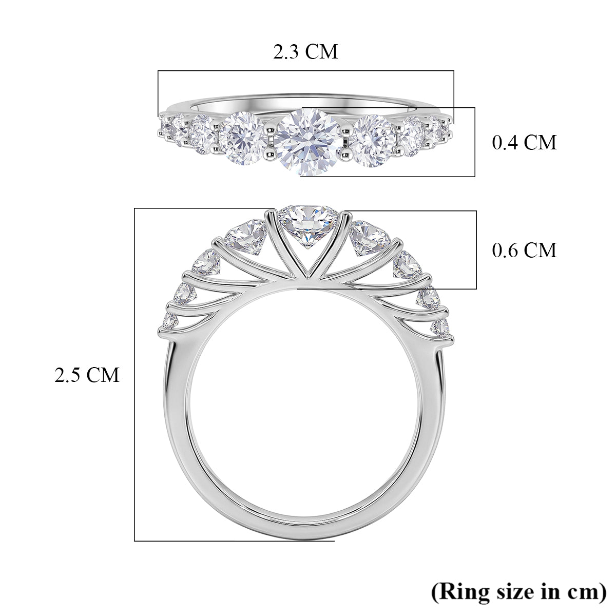 D'Joy - Moissanite Ring in Rhodium Overlay Sterling Silver 1.34 Ct. V32514517 6