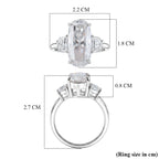 D'Joy - Moissanite Trilogy Ring in Rhodium Overlay Sterling Silver  7.00 Ct._8561267_5