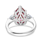 D'Joy - Rare Pink Moissanite & White Moissanite Trilogy Ring in Rhodium Overlay Sterling Silver 5.77 Ct._8561289_4