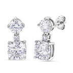 D'Joy - Moissanite Dangling Push Back Earring in Rhodium Overlay Sterling Silver 6.68 Ct._8561292