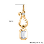 D'Joy - Moissanite Dangling Earring with Push Post in Yellow Gold Plated Sterling Silver_8561835_5