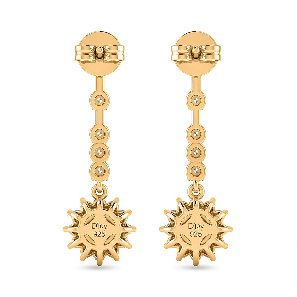 D'Joy - Moissanite Dangling Earring in Yellow Gold Plated Sterling Silver 2.05 Ct._8561838_4