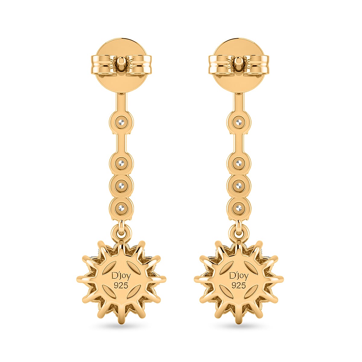 D'Joy - Moissanite Dangling Earring in Yellow Gold Plated Sterling Silver 2.05 Ct. 8561838 5