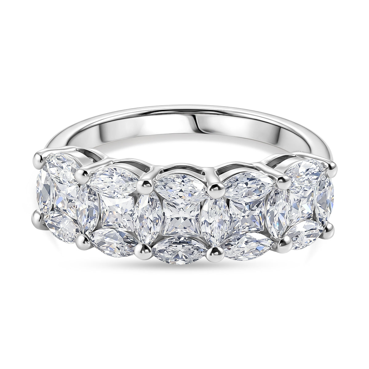 D'Joy - Moissanite Ring in Platinum Overlay Sterling Silver 1.54 Ct. 8561926 0