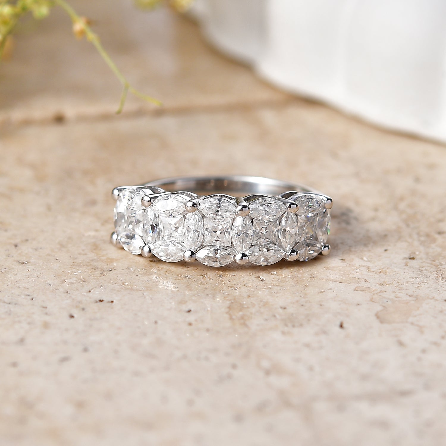 D'Joy - Moissanite Ring in Platinum Overlay Sterling Silver 1.54 Ct. 8561926 2