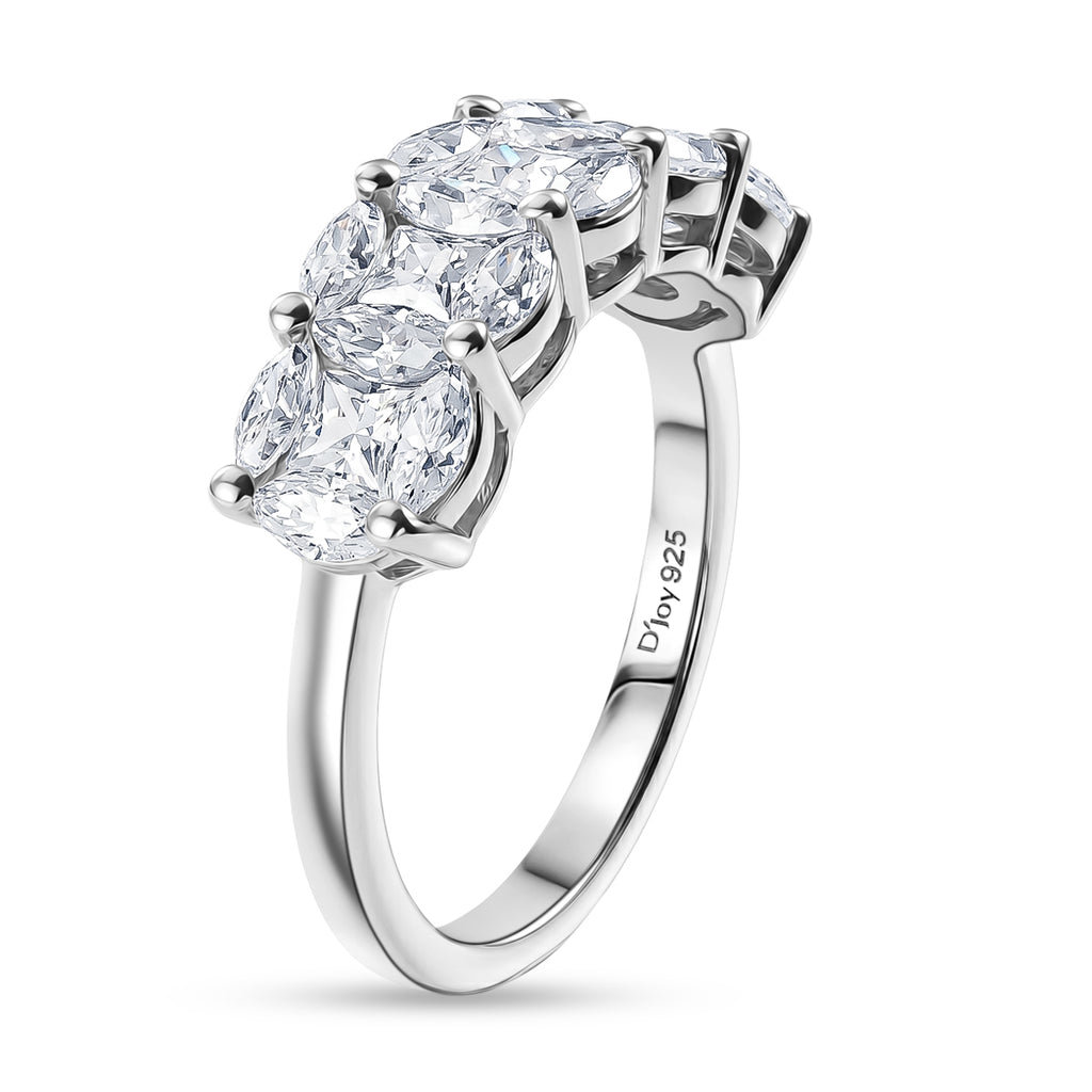 D'Joy - Moissanite Ring in Platinum Overlay Sterling Silver 1.54 Ct._8561926_3