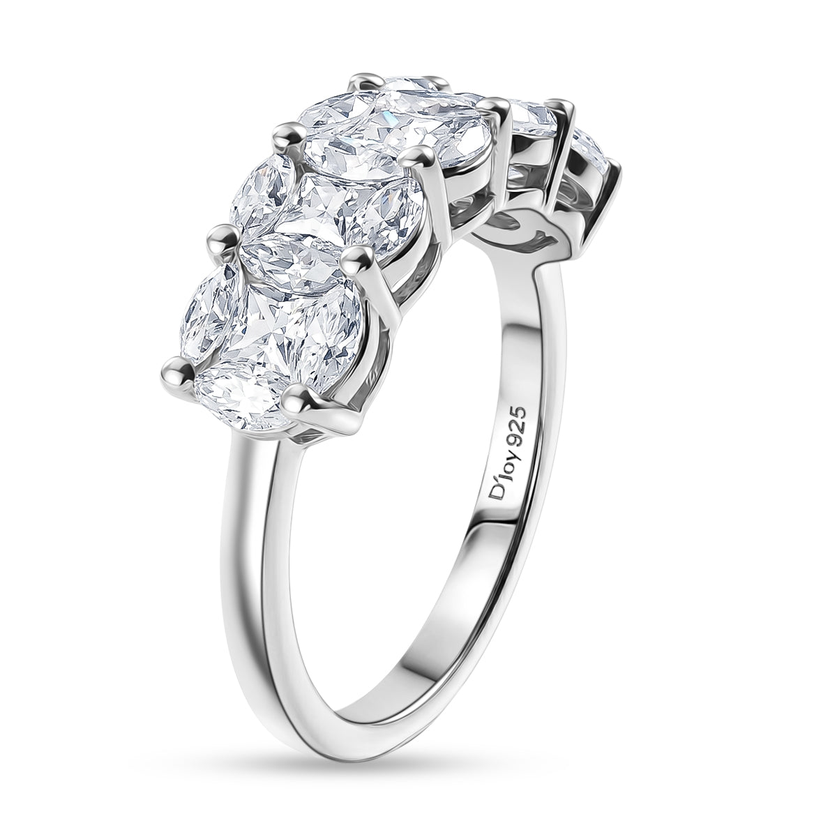 D'Joy - Moissanite Ring in Platinum Overlay Sterling Silver 1.54 Ct. 8561926 3