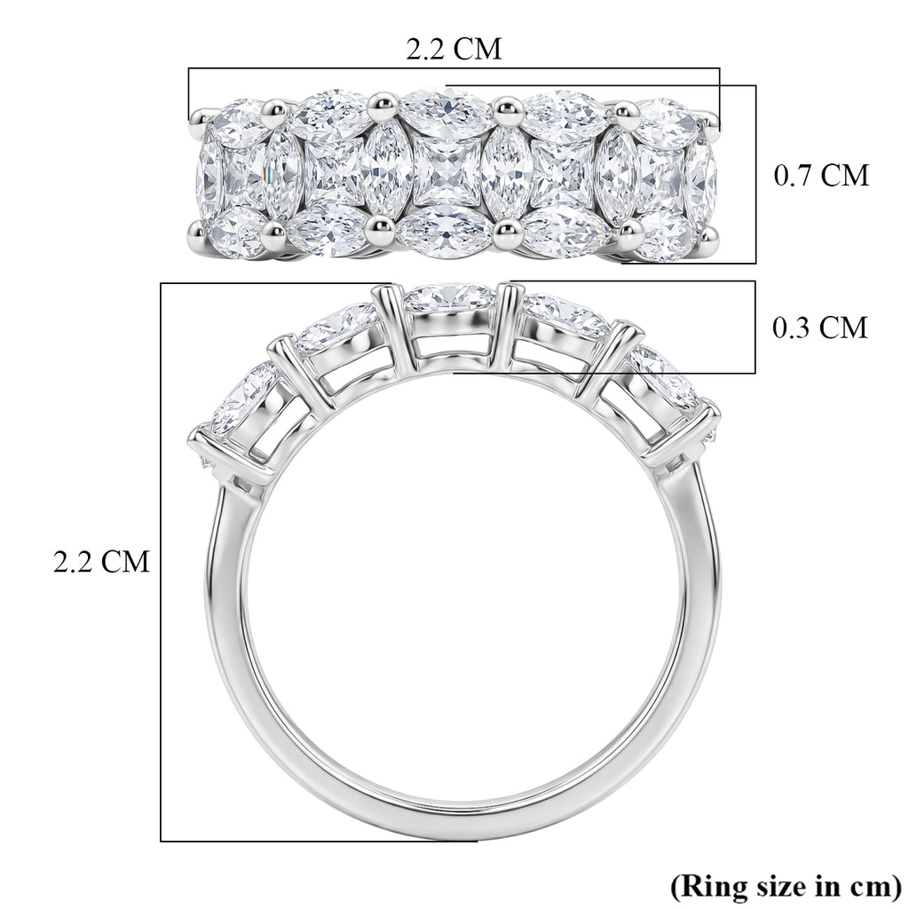 D'Joy - Moissanite Ring in Platinum Overlay Sterling Silver 1.54 Ct._8561926_5