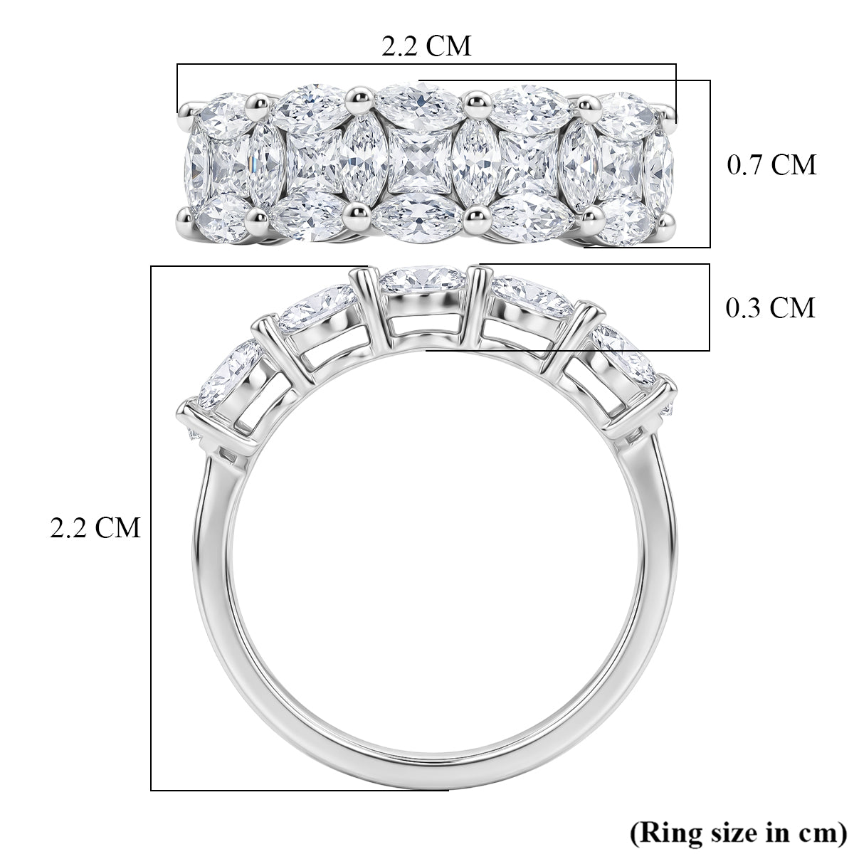 D'Joy - Moissanite Ring in Platinum Overlay Sterling Silver 1.54 Ct. 8561926 5