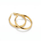 9K Yellow Gold Oval Earring with Clasp_8562047_4