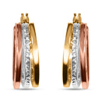 9K Yellow, Rose & White Gold - Multi Strand Hoop Earring, Gold Wt. 1.96 Gms_8562051