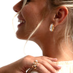 9K Yellow, Rose & White Gold - Multi Strand Hoop Earring, Gold Wt. 1.96 Gms_8562051_2