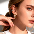 9K Yellow, Rose & White Gold - Multi Strand Hoop Earring, Gold Wt. 1.96 Gms_8562051_3
