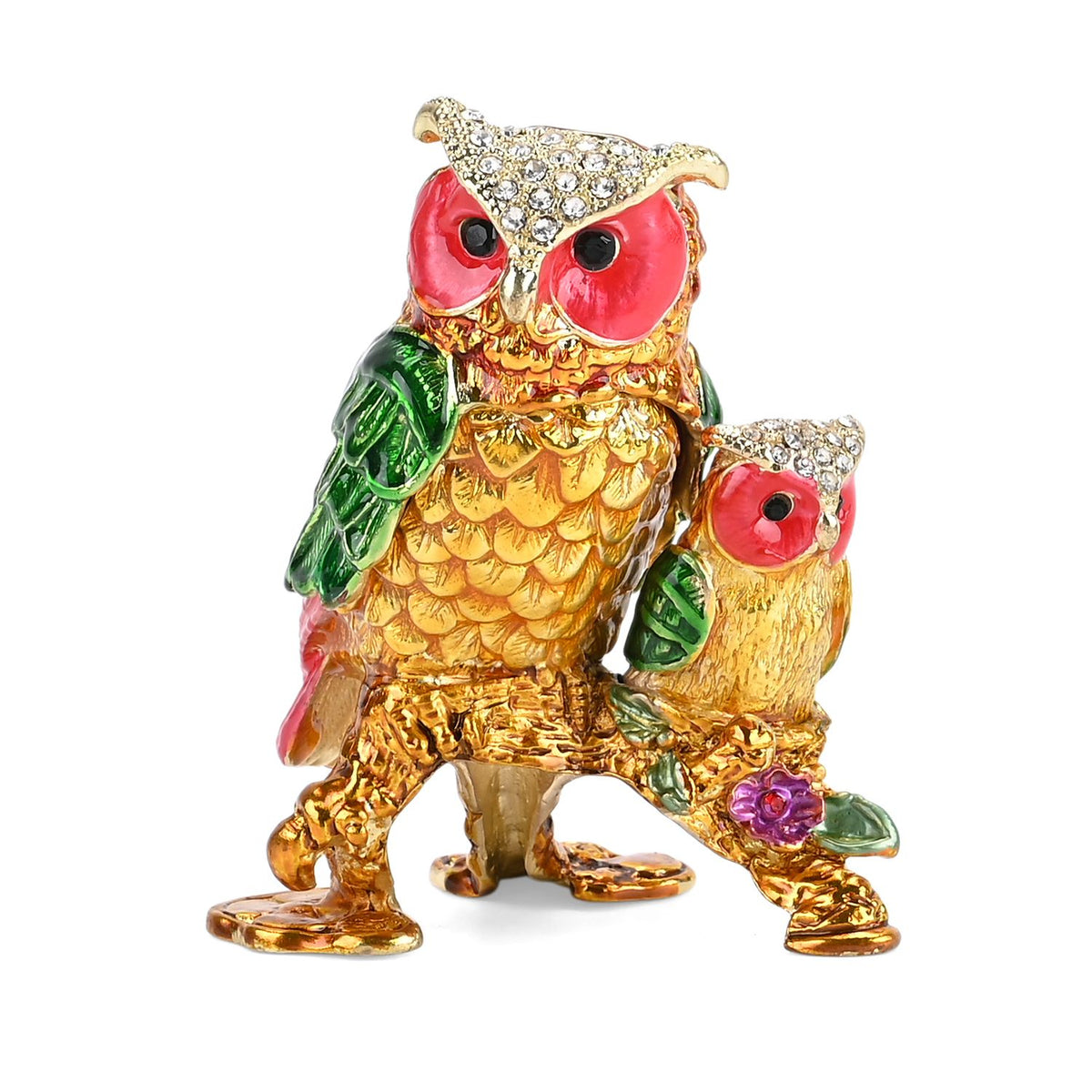 LIVMORE Two Owl-Shaped Trinket Storage Box (Size 7x7x8 cm) - Multi Colour V32605063 0