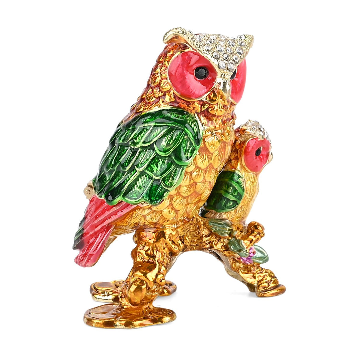 LIVMORE Two Owl-Shaped Trinket Storage Box (Size 7x7x8 cm) - Multi Colour V32605063 3