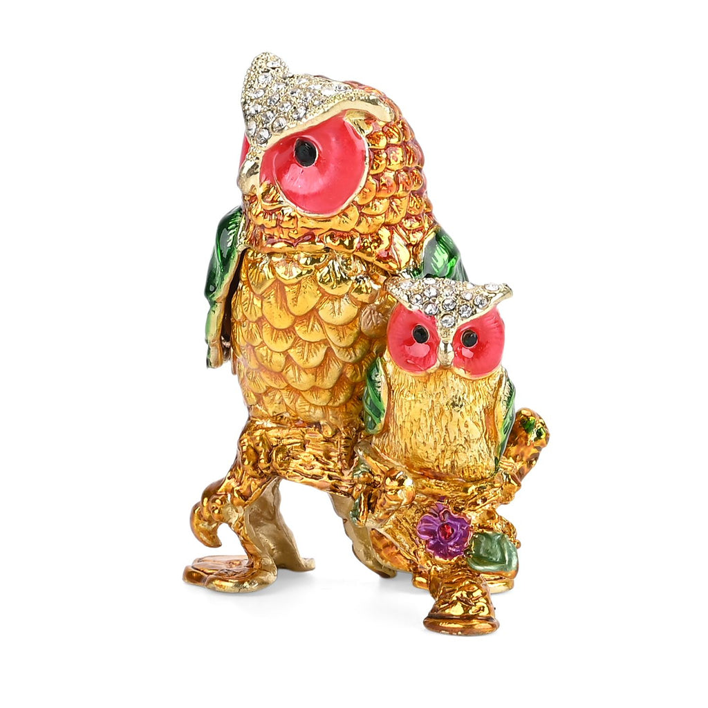 LIVMORE Owl-Shaped Trinket Storage Box (Size 7x7x8 cm) - Multi Color_8562063_3