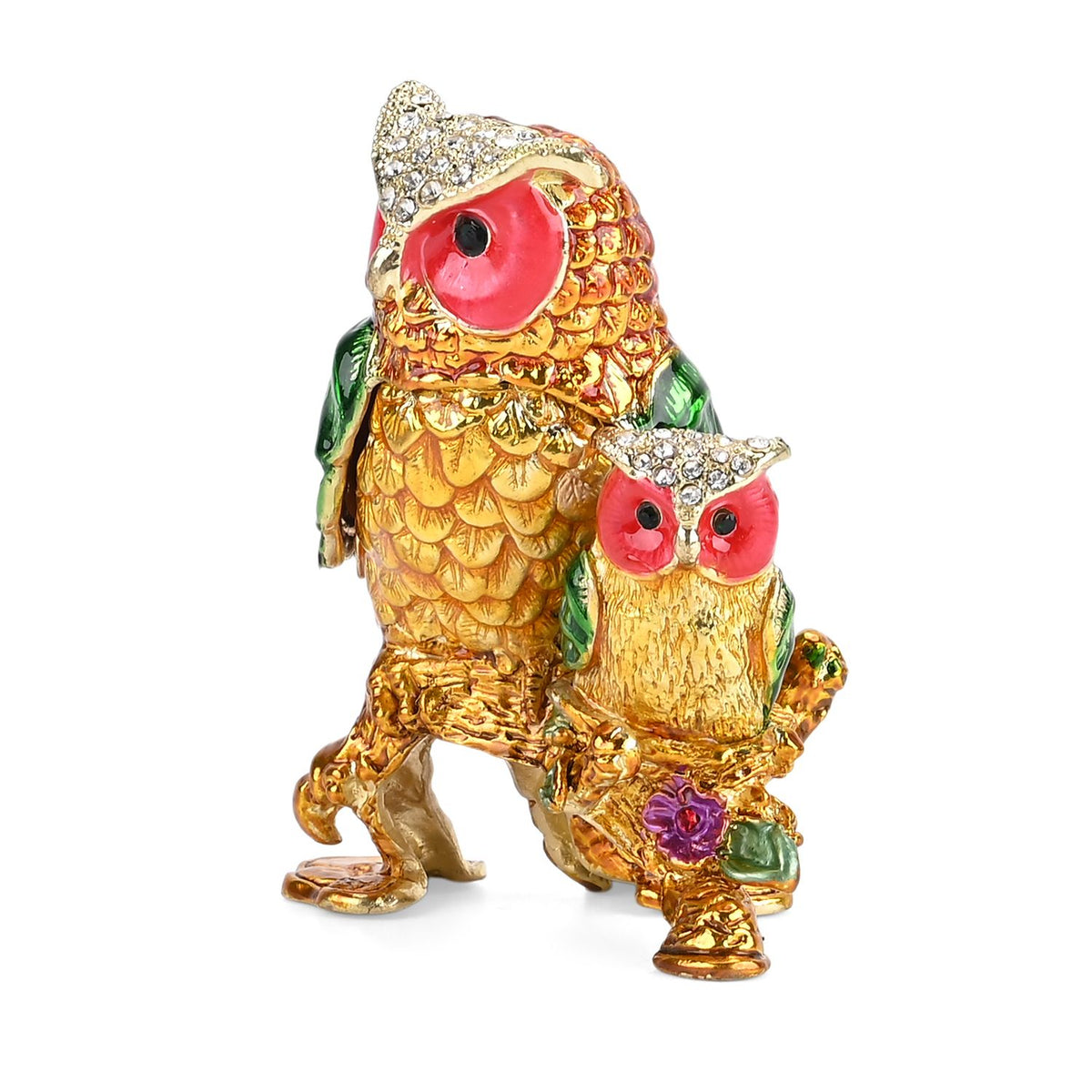 LIVMORE Two Owl-Shaped Trinket Storage Box (Size 7x7x8 cm) - Multi Colour V32605063 4