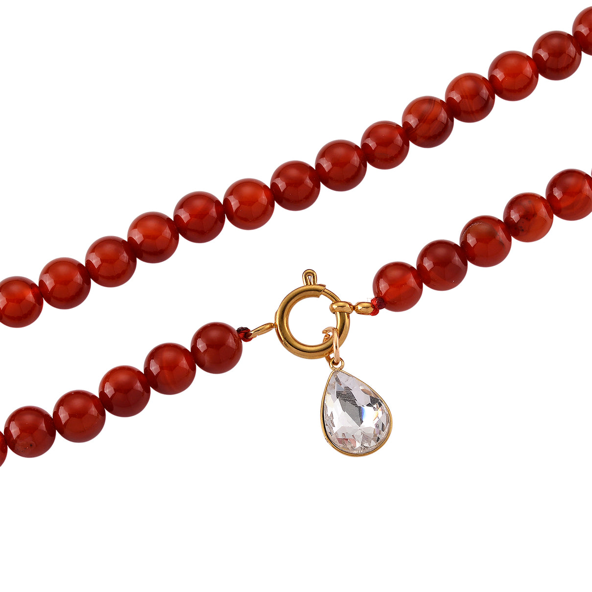 Ruby Agate &amp; White Cubic Zirconia Necklace (Size - 20) with Clasp 255.00 Ct. 8562312 4