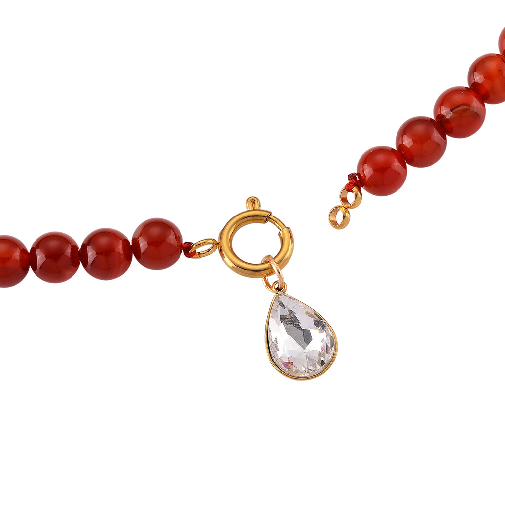 Ruby Agate & White Cubic Zirconia Necklace (Size - 20) with Clasp 255.00 Ct._8562312_4