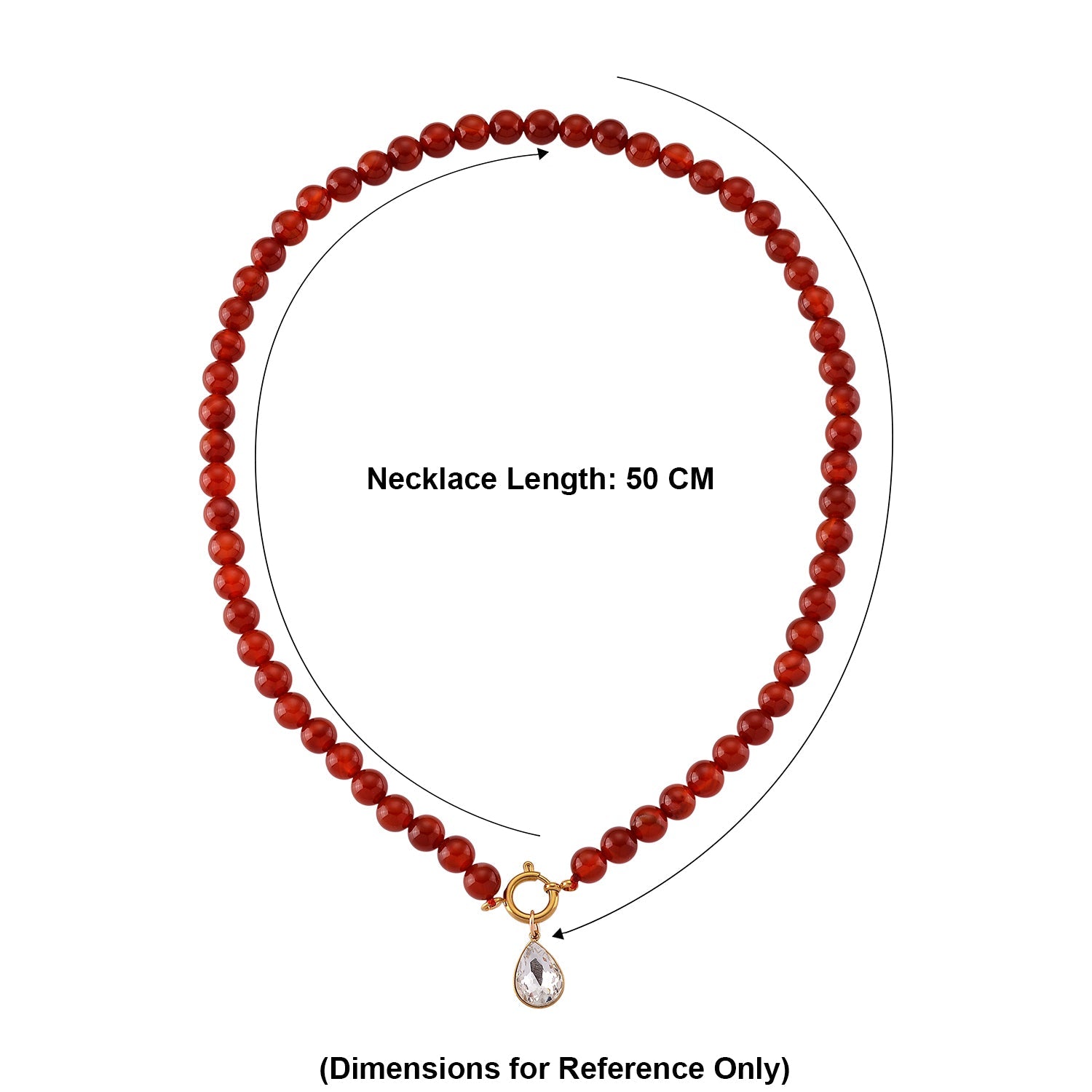 Ruby Agate &amp; White Cubic Zirconia Necklace (Size - 20) with Clasp 255.00 Ct. V32358000 6