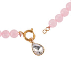 Rose Quartz & White Cubic Zirconia Necklace (Size - 20) with Clasp 255.00 Ct._8562313_4