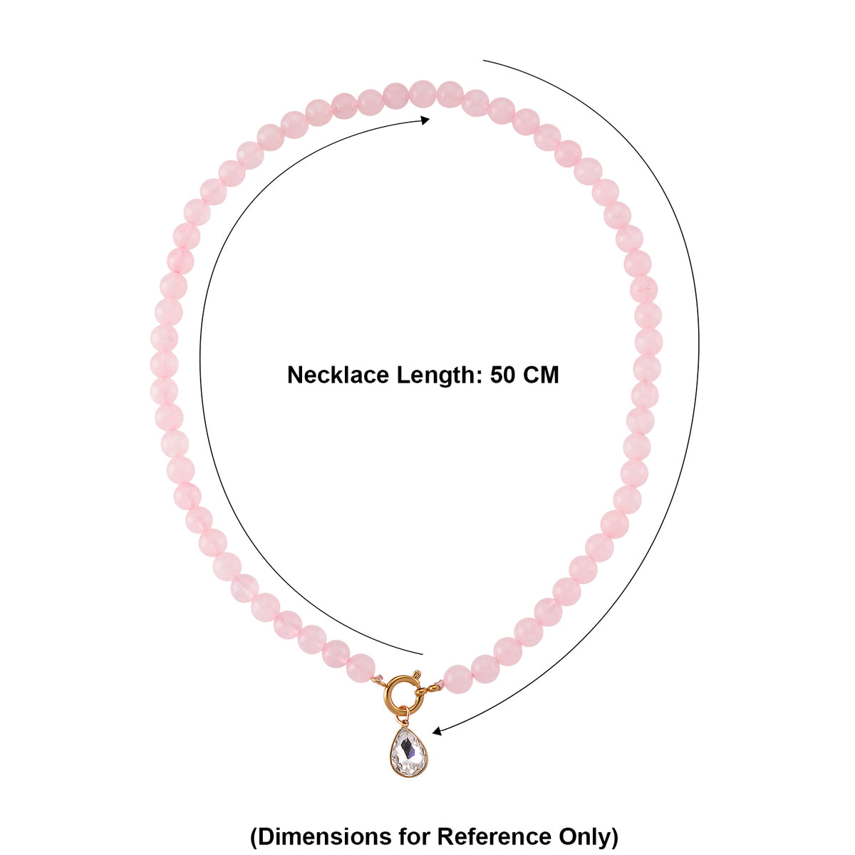 Rose Quartz &amp; White Cubic Zirconia Necklace (Size - 20) with Clasp 255.00 Ct. 8562313 6