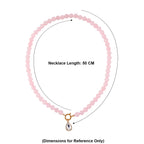 Rose Quartz & White Cubic Zirconia Necklace (Size - 20) with Clasp 255.00 Ct._8562313_5