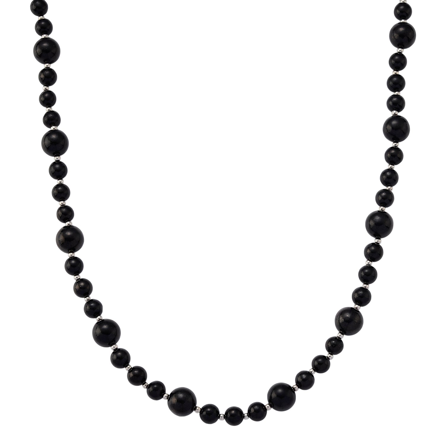 Natural Shungite Beads Necklace (Size - 20) with Magnetic Lock 200.00 Ct. 8562330 0