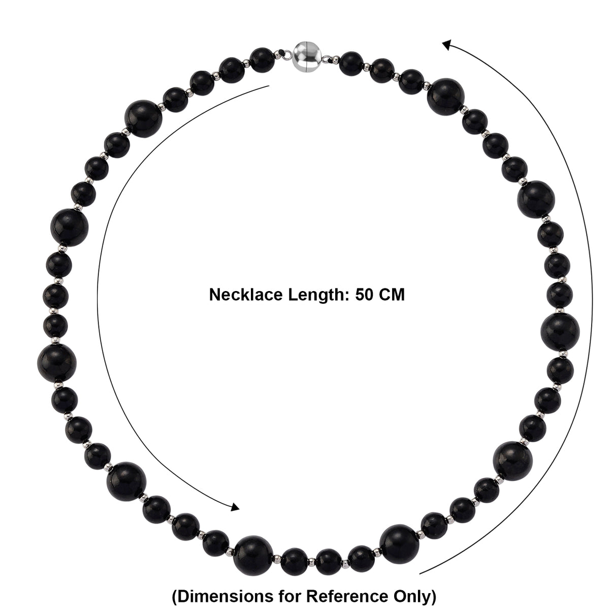 Natural Shungite Beads Necklace (Size - 20) with Magnetic Lock 200.00 Ct. 8562330 6