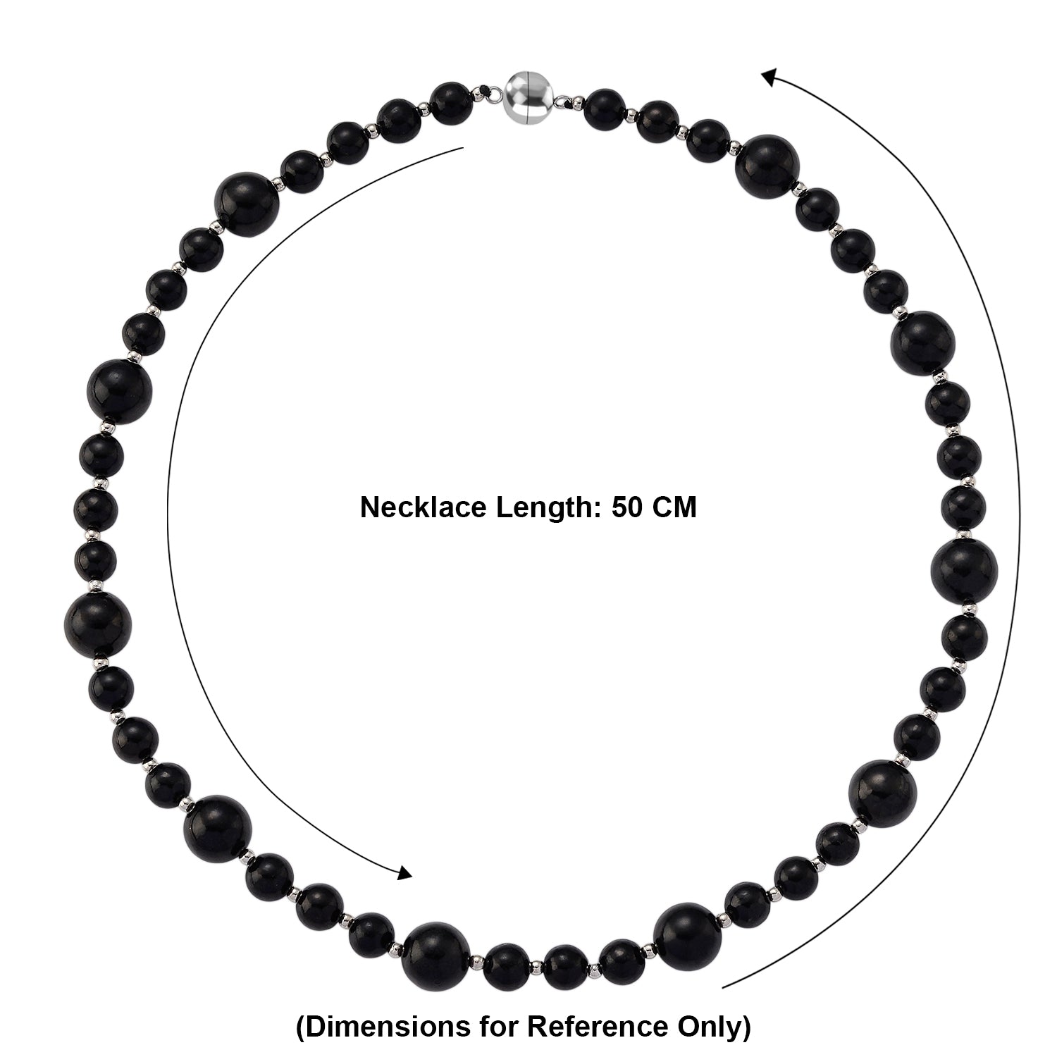 Natural Shungite Beads Necklace (Size - 20) with Magnetic Lock 200.00 Ct. 8562330 6