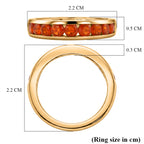 D'Joy - Natural Crimson Fire Opal Half Eternity Band Ring in Yellow Gold Plated Sterling Silver 1.00 Ct._8562349_5