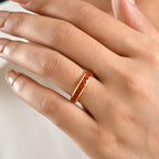 D'Joy - Natural Crimson Fire Opal Half Eternity Band Ring in Yellow Gold Plated Sterling Silver 1.00 Ct._8562352_1