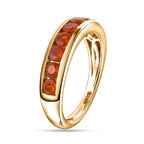 D'Joy - Natural Crimson Fire Opal Half Eternity Band Ring in Yellow Gold Plated Sterling Silver 1.00 Ct._8562352_3