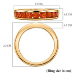 D'Joy - Natural Crimson Fire Opal Half Eternity Band Ring in Yellow Gold Plated Sterling Silver 1.00 Ct._8562352_5