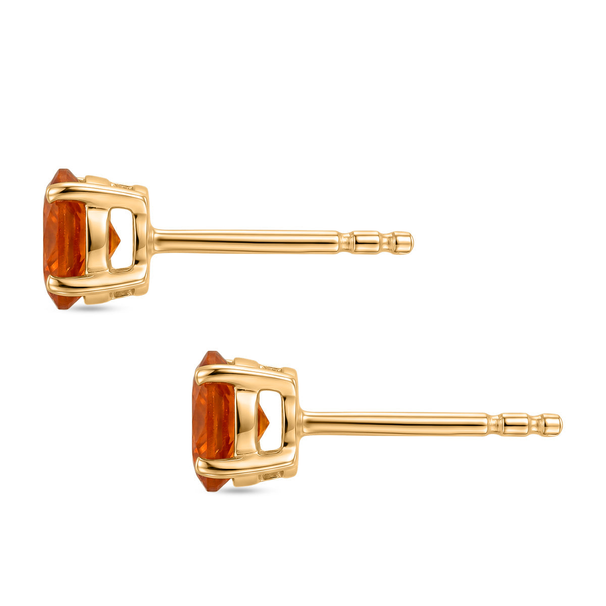 D'Joy - Natural Crimson Fire Opal Solitaire Stud Push Post Earring in Yellow Gold Plated Sterling Silver V32361529 4