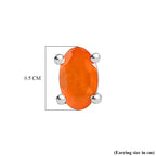 D'Joy - Natural Crimson Fire Opal Solitaire Stud Push Post Earring in Platinum Overlay Sterling Silver_8562358_4