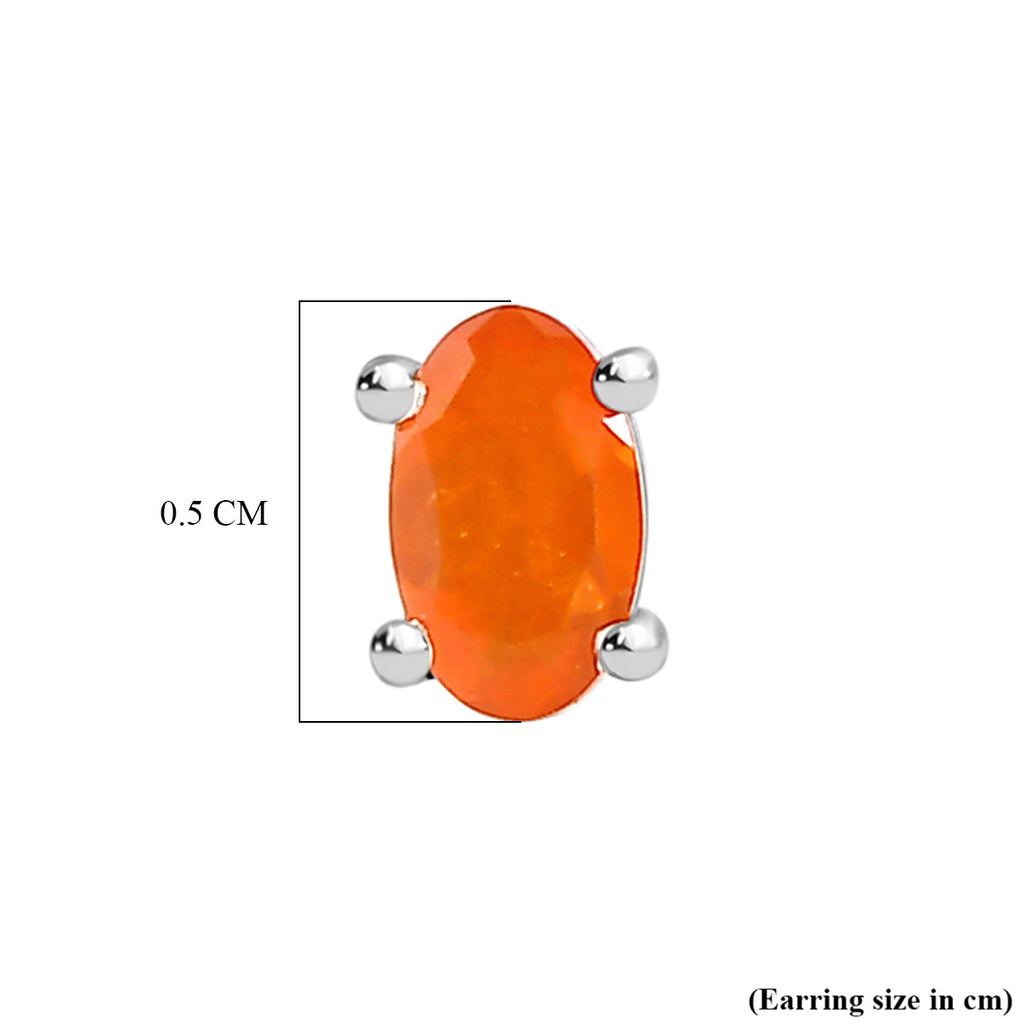 D'Joy - Fire Opal Solitaire Stud Push Post Earring