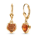 GP Family Legacy Italy - Genuine Murano with 24K Gold & Blue Sapphire Lever Back Heart Earrings in 18K Gold Vermeil Sterling Silver_8562634