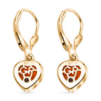 GP Family Legacy Italy - Genuine Murano with 24K Gold & Blue Sapphire Lever Back Heart Earrings in 18K Gold Vermeil Sterling Silver_8562634_4