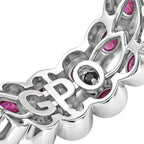 GP - African Ruby & Blue Sapphire Cluster Ring in Rhodium Overlay Sterling Silver 1.43 Ct._8562636_7