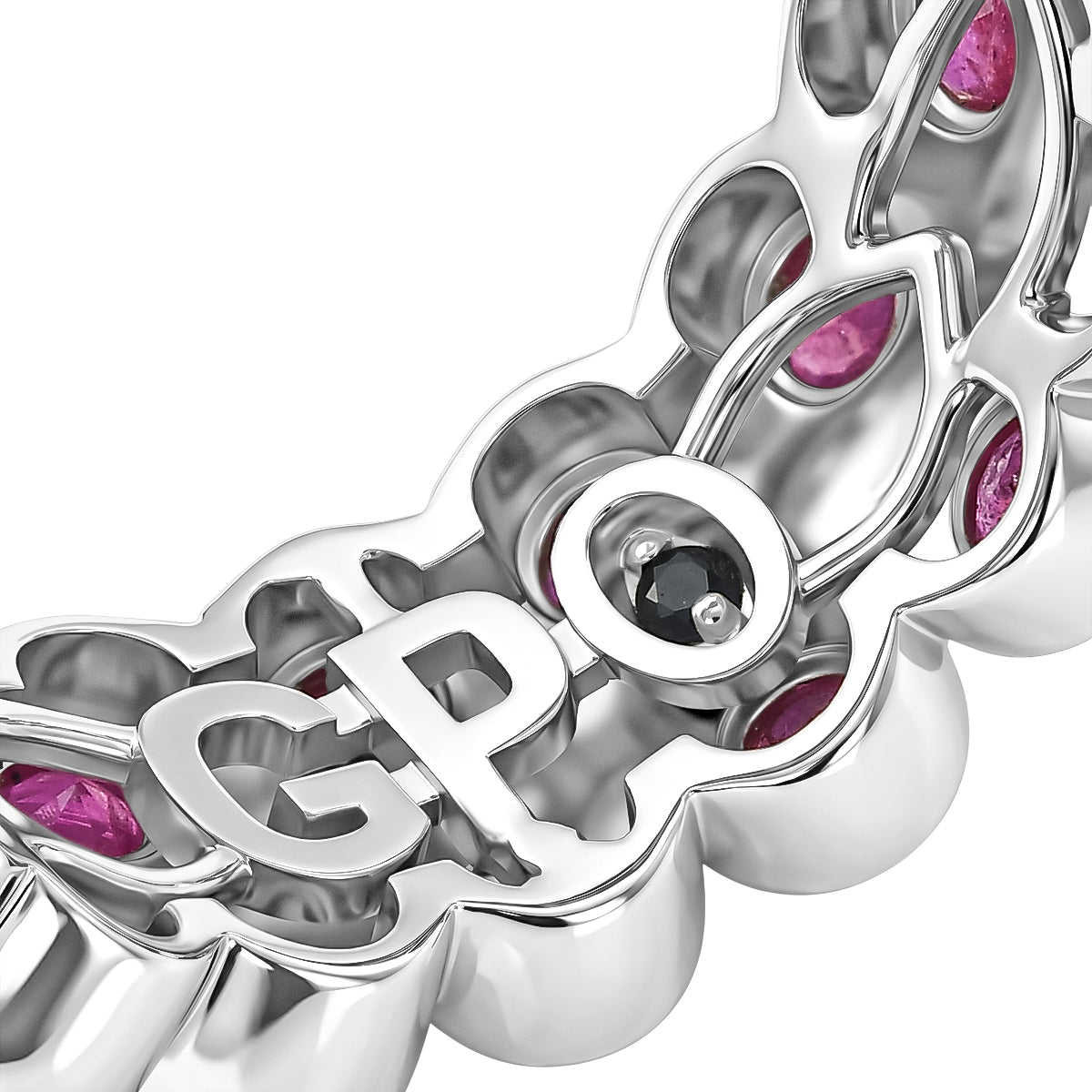 GP - African Ruby &amp; Blue Sapphire Cluster Ring in Rhodium Overlay Sterling Silver 1.43 Ct. 8562636 8